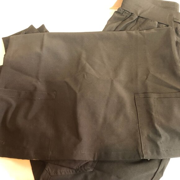NEW Cozy Fit Womens Black SMALL Slim Fit Scrubs Set with Top & Jogger Pants #MS - Picture 3 of 9